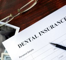 Dental insurance form on a table